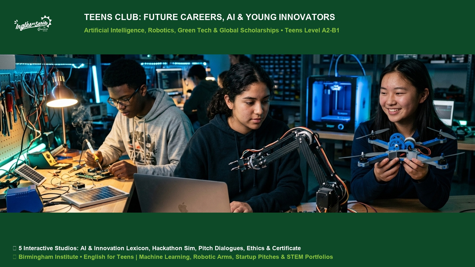 Teens Speaking Club Future Careers AI and Young Innovators Robotics Green Tech and Global Scholarships