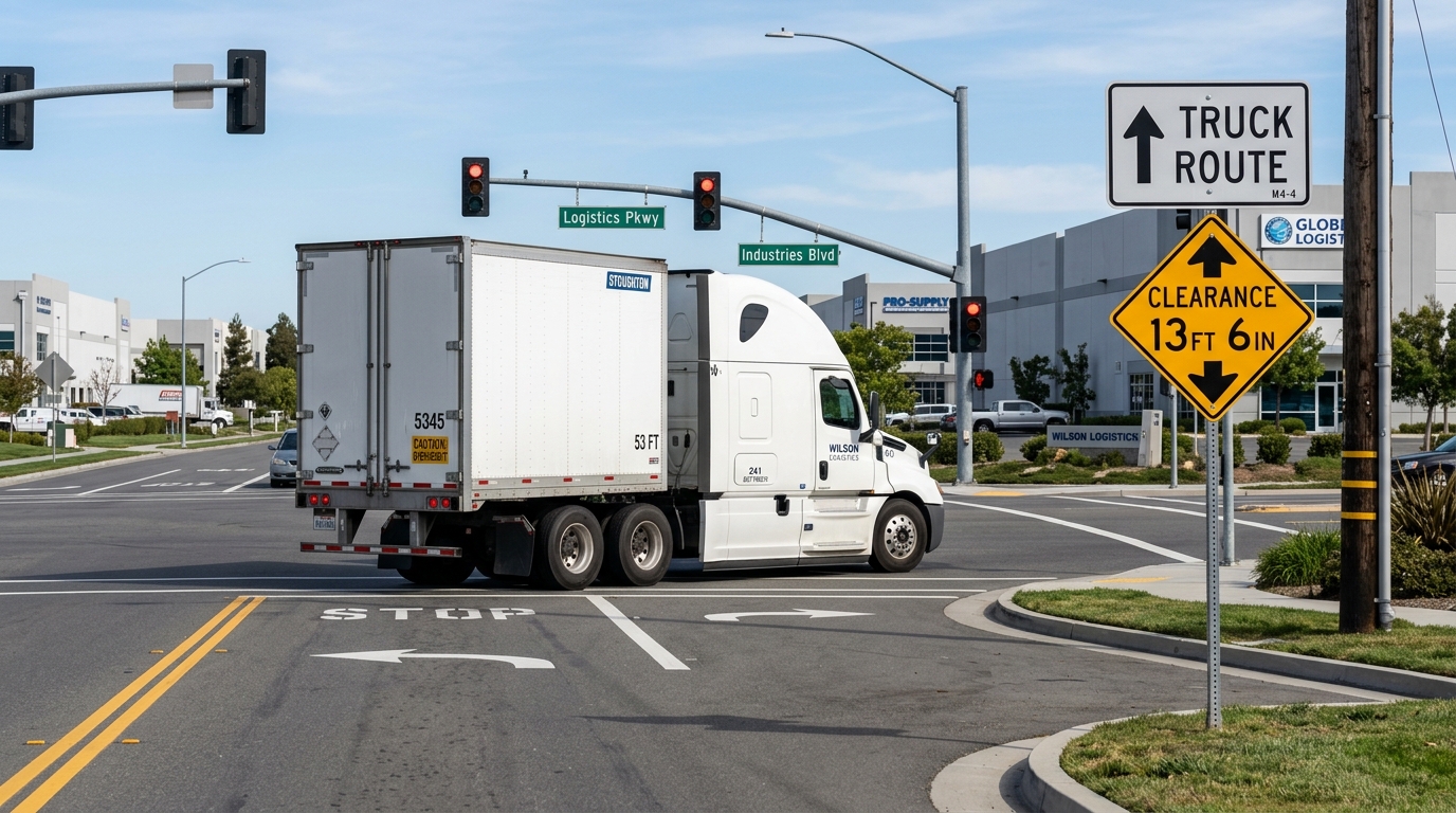 Commercial Truck Navigation and Low Clearance