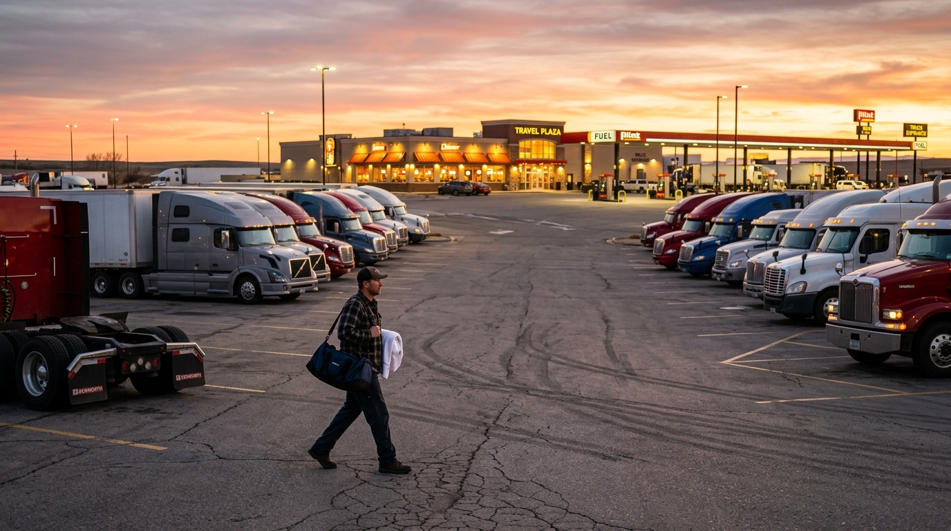 Commercial Truck Stop English and Road Life