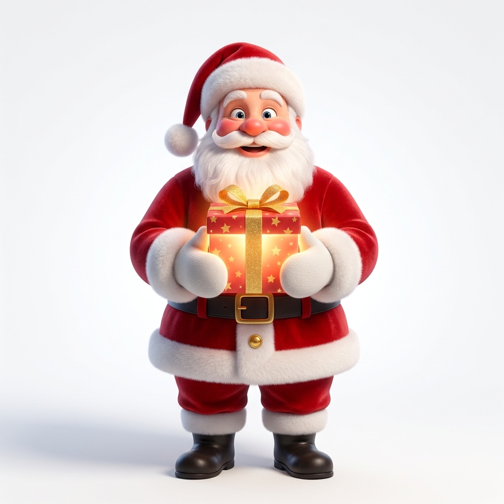 Santa holding my gift
